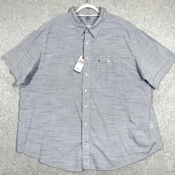 Izod Saltwater Shirt Men 3XL Dockside Chambray Short Sleeve Big Tall Coastal NWT - Picture 1 of 10